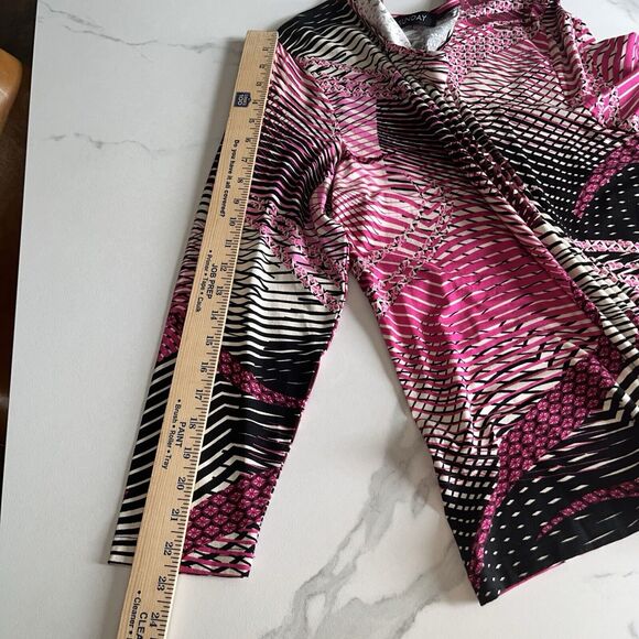 Sunday Artsy Geometric Asymmetrical Striped Top Long Sleeve Shirt Size Large ? - Picture 7 of 13